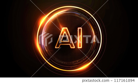 golden glowing ai button digital technology concept golden glowing ai button digital technology concept 117161894