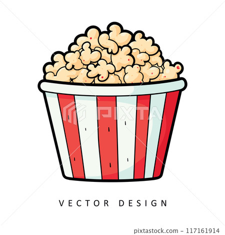 sweet tasty popcorn vector design illustration 117161914