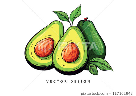 tasty avocado vector design isolated illustration tasty avocado vector design isolated illustration 117161942