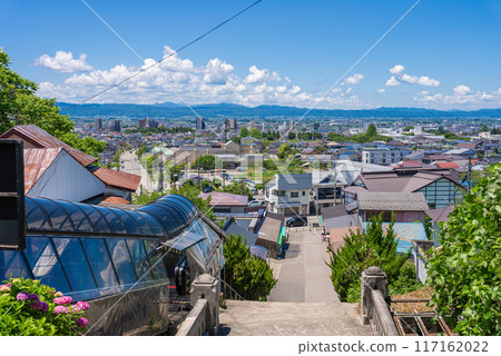 View of Aizuwakamatsu city from Sazaedo 117162022
