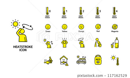 heatstroke, icon, icons 117162529