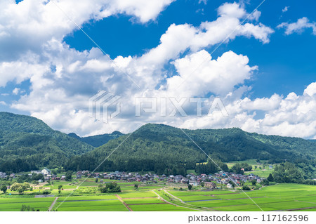 <Niigata Prefecture> A peaceful rural summer scene 117162596