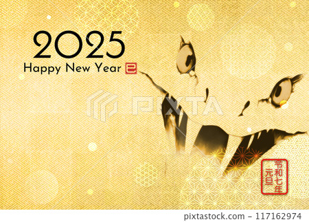 2025新年賀卡,新年賀卡,簡單,明信片 117162974