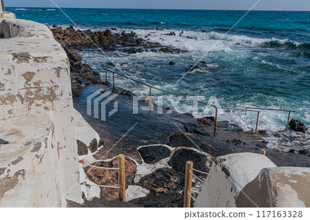 The coast near the village of Arrieta, Lanzarote, Canary Islands 117163328