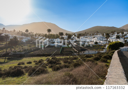 Early evening in the town of Haria on the island of Lanzarote, Canary Islands 117163332