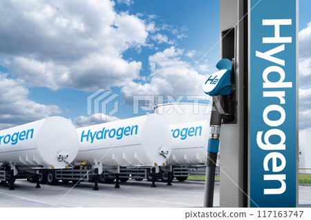Tank trailers with hydrogen and H2 filling station 117163747