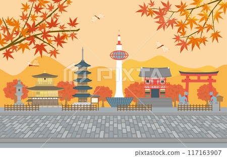 京都都市風景在秋天 京都都市風景在秋天 117163907