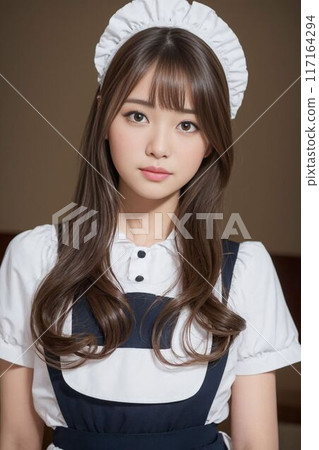 A woman in a maid dress 117164294