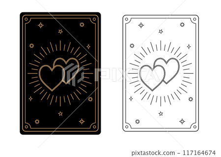 Tarot card lovers. The major arcana of a deck of cards. 117164674