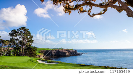 Pebble Beach golf course, Monterey, California, usa Pebble Beach golf course, Monterey, California, usa 117165459