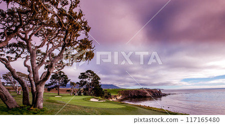 Pebble Beach golf course, Monterey, California, usa Pebble Beach golf course, Monterey, California, usa 117165480