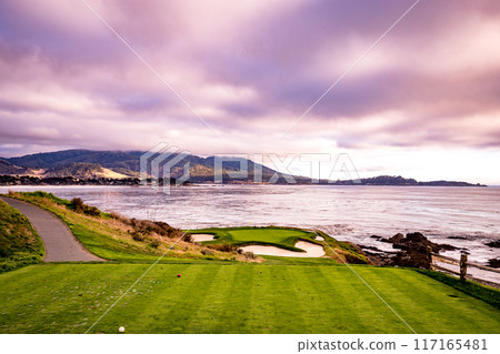 Pebble Beach golf course, Monterey, California, usa Pebble Beach golf course, Monterey, California, usa 117165481