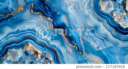 Stone texture of blue agate or marble 117165928