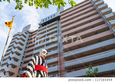 脖子可伸縮的卡拉庫裡人偶 四日市祭的御湯堂(三重縣四日市市) 脖子可伸縮的卡拉庫裡人偶 四日市祭的御湯堂(三重縣四日市市) 117165954