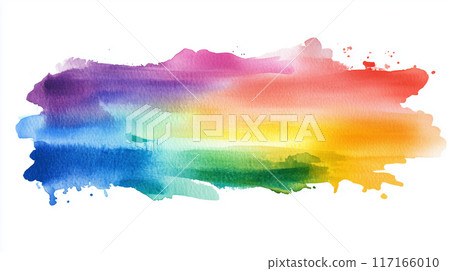 彩虹色，彩色水彩背景，油漆筆觸 117166010