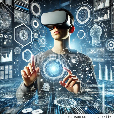 AI image: Person doing VR 117166116