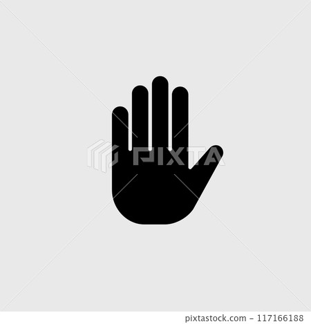 Stop or prohibition hand sign 117166188