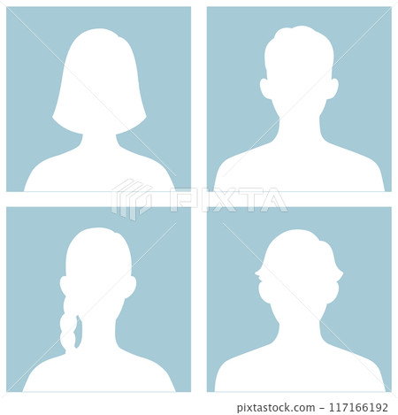 Male and female silhouette material 117166192