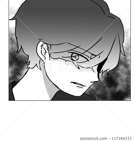 一個惱怒的男人的臉的插圖 一個惱怒的男人的臉的插圖 117166311