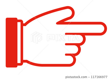 Simple finger icon with clothes red Simple finger icon with clothes red 117166977