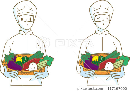 食品加工人員攜帶大量蔬菜 117167000