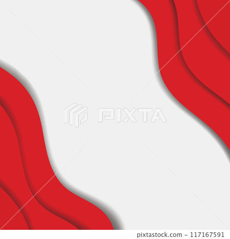 Red Waves on White Background.Indonesia Independence Day.	 117167591
