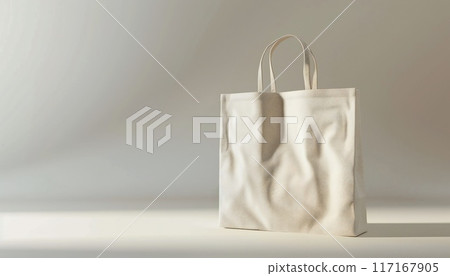 Cotton shopping bag design sample on white background with space for text 117167905