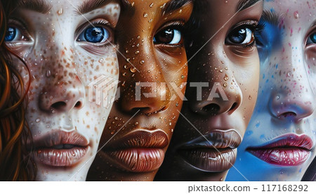 Faces of people of different races living on planet Earth 117168292