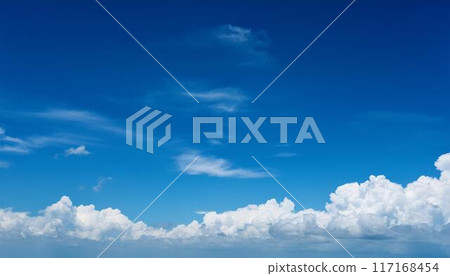 Summer blue sky and white clouds 117168454