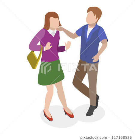 3D Isometric Flat Vector Illustration of Sexual Harassment, Assault and Abuse at Office. Item 3 3D Isometric Flat Vector Illustration of Sexual Harassment, Assault and Abuse at Office. Item 3 117168526