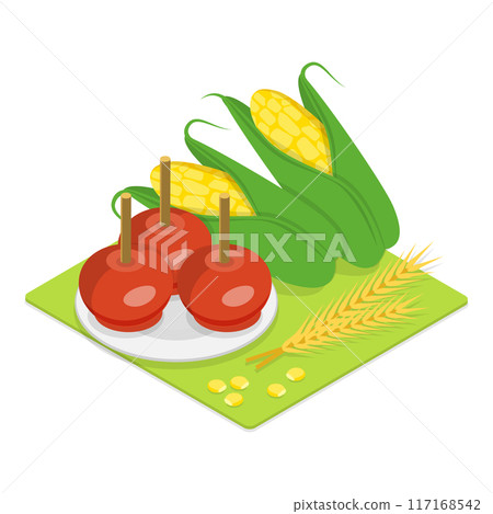 3D Isometric Flat Vector Illustration of Festa Junina, Traditional Brazilian Festival. Item 5 117168542