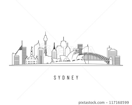 Detailed Sydney skyline vector illustration. Detailed Sydney skyline vector illustration. 117168599