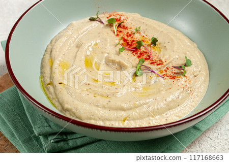 Babaganoush, eggplant appetizer, traditional Lebanese cuisine, homemade, no people, Babaganoush, eggplant appetizer, traditional Lebanese cuisine, homemade, no people, 117168663
