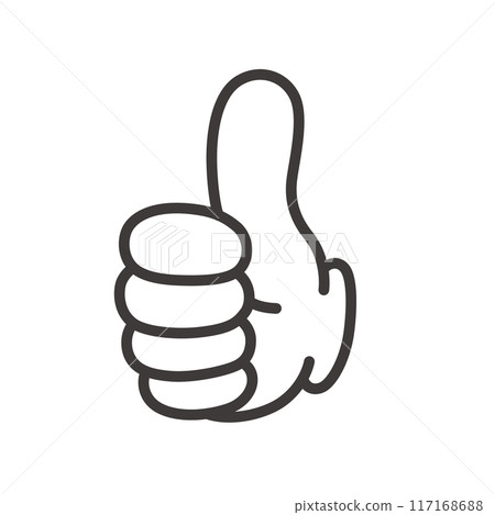 Vector illustration of a hand sign that means "like." You can change the line width of the vector data. Vector illustration of a hand sign that means "like." You can change the line width of the vector data. 117168688