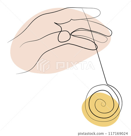 Yoyo or yo-yo continuous line drawing With Abstract color Shapes. One line art international yoyo day vector illustration. Simple hand drawn toy in hand. Design Art Element for Print, Template, Card Yoyo or yo-yo continuous line drawing With Abstract color Shapes. One line art international yoyo day vector illustration. Simple hand drawn toy in hand. Design Art Element for Print, Template, Card 117169024