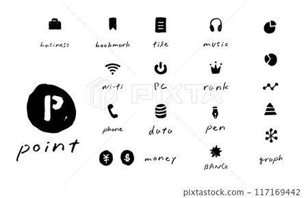 Hand drawn simple business icon set, vector material Hand drawn simple business icon set, vector material 117169442