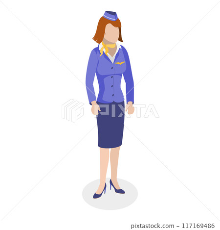 3D Isometric Flat Vector Set of Airport Staff, Group of Airline Employees. Item 9 3D Isometric Flat Vector Set of Airport Staff, Group of Airline Employees. Item 9 117169486