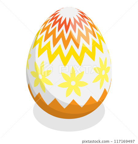 3D Isometric Flat Vector Illustration of Easter Eggs, Spring Holiday. Item 6 117169497