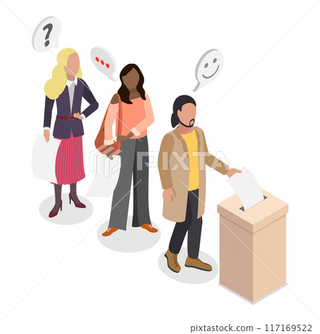3D Isometric Flat Vector Illustration of Political Election Process , Debates and Democratic Voting. Item 4 117169522