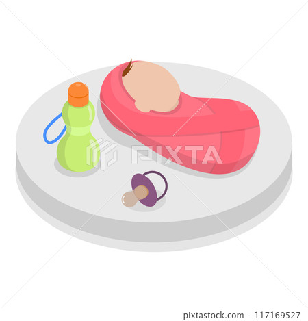 3D Isometric Flat Vector Illustration of Child Development, Periods of Human Age. Item 4 3D Isometric Flat Vector Illustration of Child Development, Periods of Human Age. Item 4 117169527