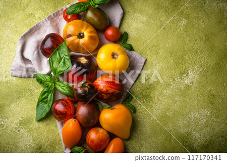 Assortment of different color tomatoes 117170341