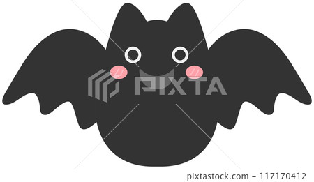 Kid hand drawn cute and colorful happy halloween flying bats Kid hand drawn cute and colorful happy halloween flying bats 117170412