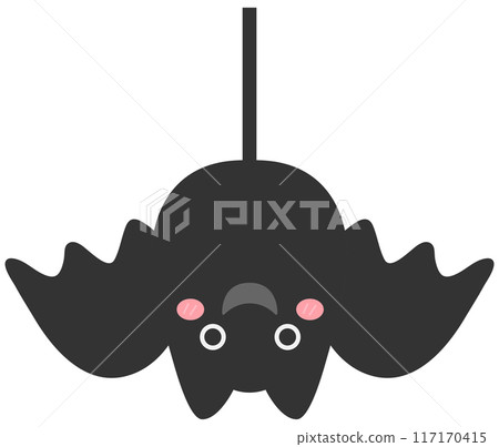 Kid hand drawn cute and colorful happy halloween bats 117170415