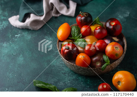 Assortment of different color tomatoes 117170440