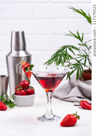 Strawberry martini. Sweet summer cocktail Strawberry martini. Sweet summer cocktail 117170522