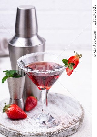 Strawberry martini. Sweet summer cocktail Strawberry martini. Sweet summer cocktail 117170523