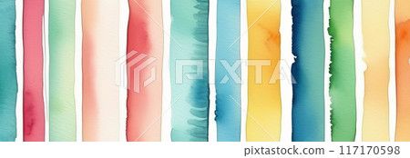 A banner with multi-colored watercolor vertical stripes A banner with multi-colored watercolor vertical stripes 117170598