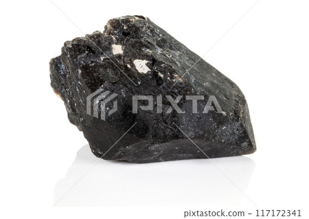 Macro mineral stone morros smoky quartz, morion rauchtopaz on a white background Macro mineral stone morros smoky quartz, morion rauchtopaz on a white background 117172341