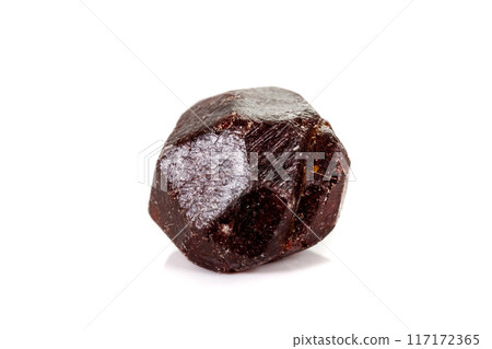 macro mineral stone Garnet, on a white background macro mineral stone Garnet, on a white background 117172365