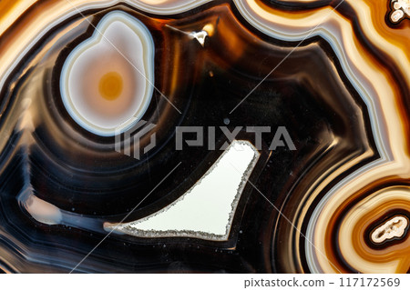 Macro stone Agate mineral on white background 117172569